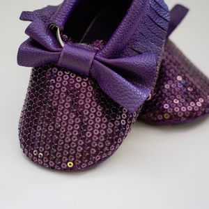 Romirus Purple Sequin Moccasins